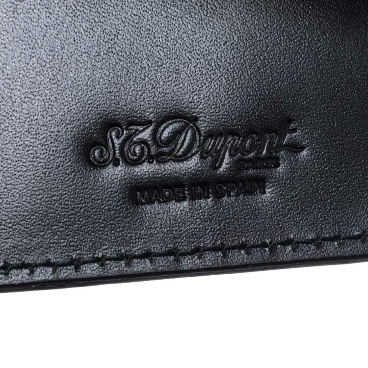 Pre Owned S.T. Dupont Black Leather Business Card Holder