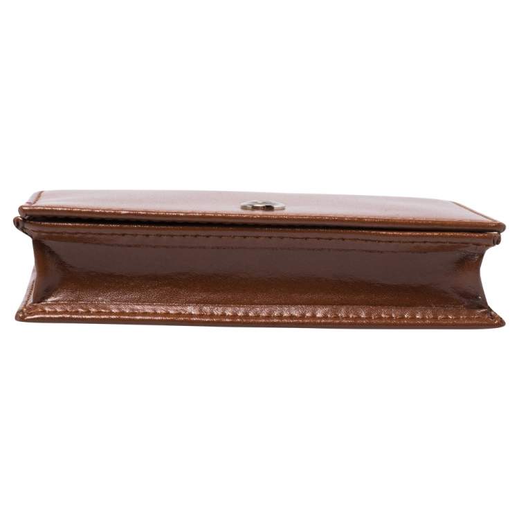 Pre Owned S.T. Dupont Tan Leather Business Line D Cards Holder 