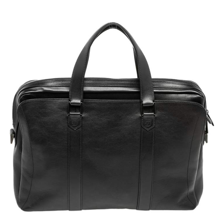 Pre Owned S.T. Dupont Black Leather Line D Star Wars Document and Laptop Holder Briefcase