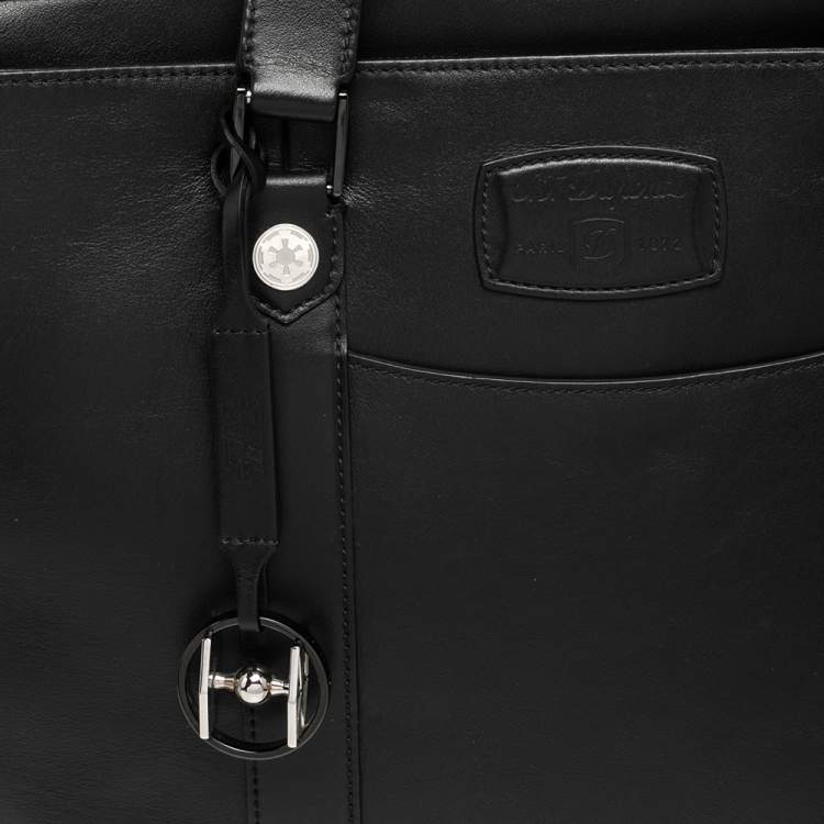 Pre Owned S.T. Dupont Black Leather Line D Star Wars Document and Laptop Holder Briefcase