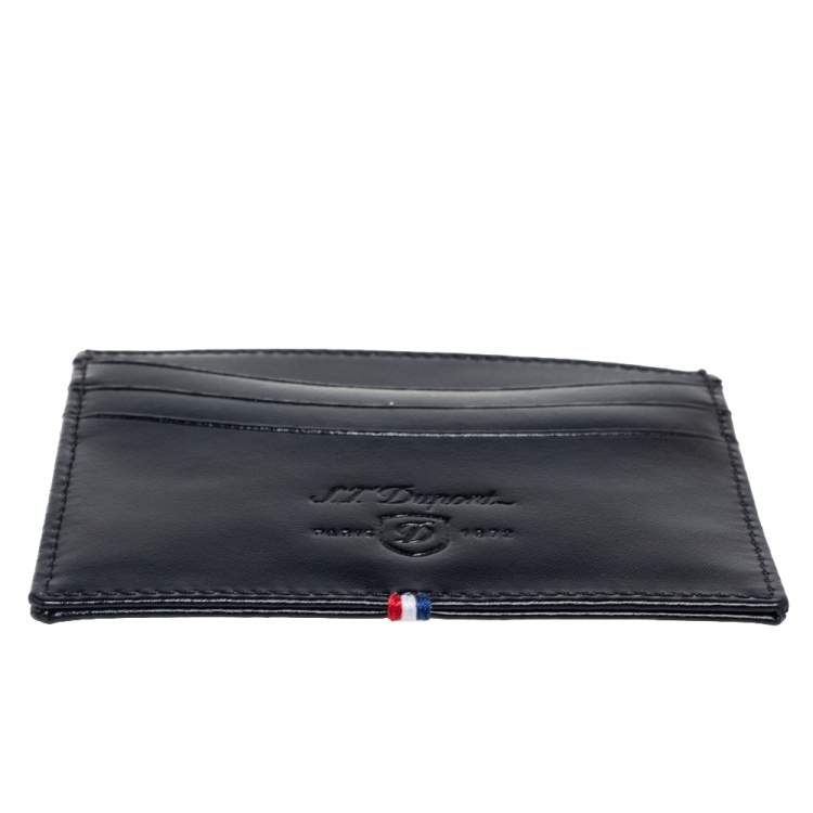 Pre Owned S.T. Dupont Black Leather Line-D Card Holder