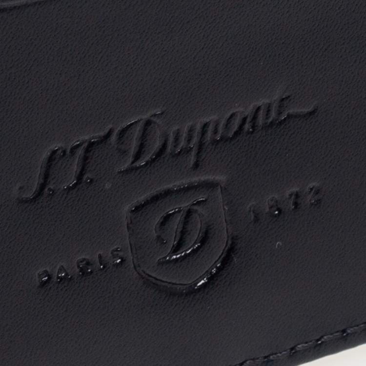 Pre Owned S.T. Dupont Black Leather Line-D Card Holder