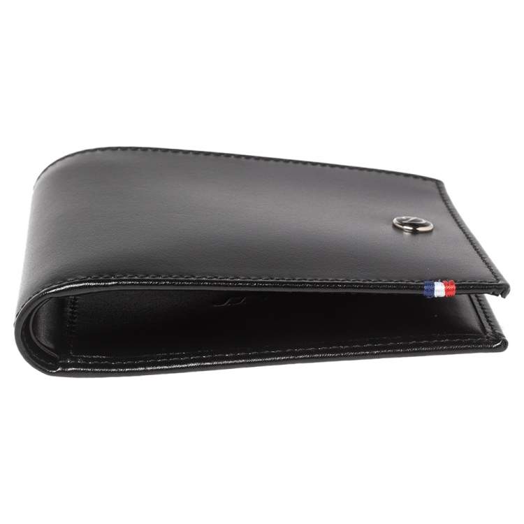 Pre Owned S.T Dupont Black Leather D Line Elysee 6CC Bifold Wallet