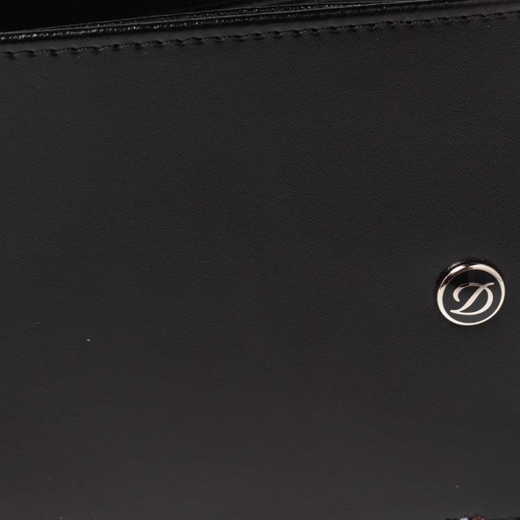 Pre Owned S.T Dupont Black Leather D Line Elysee 6CC Bifold Wallet