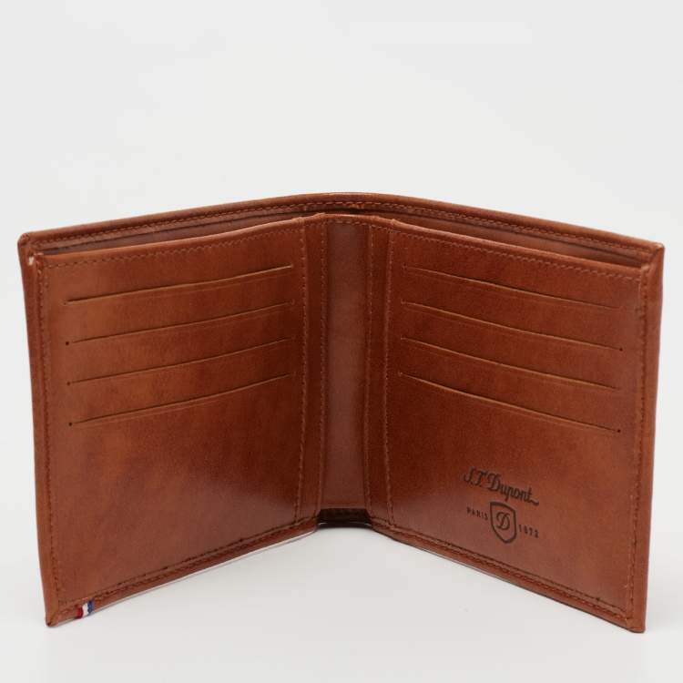 Pre Owned S.T. Dupont Tan Leather Bifold Wallet
