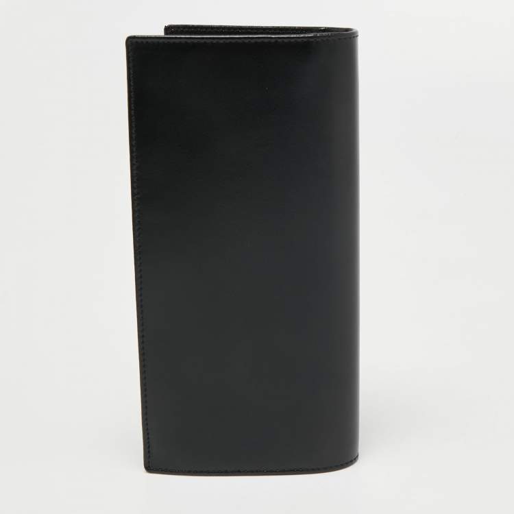 Pre Owned S.T. Dupont Black Leather Bifold Long Wallet