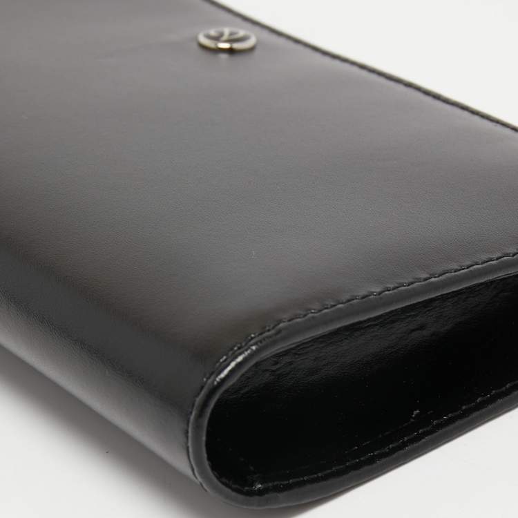 Pre Owned S.T. Dupont Black Leather Bifold Long Wallet