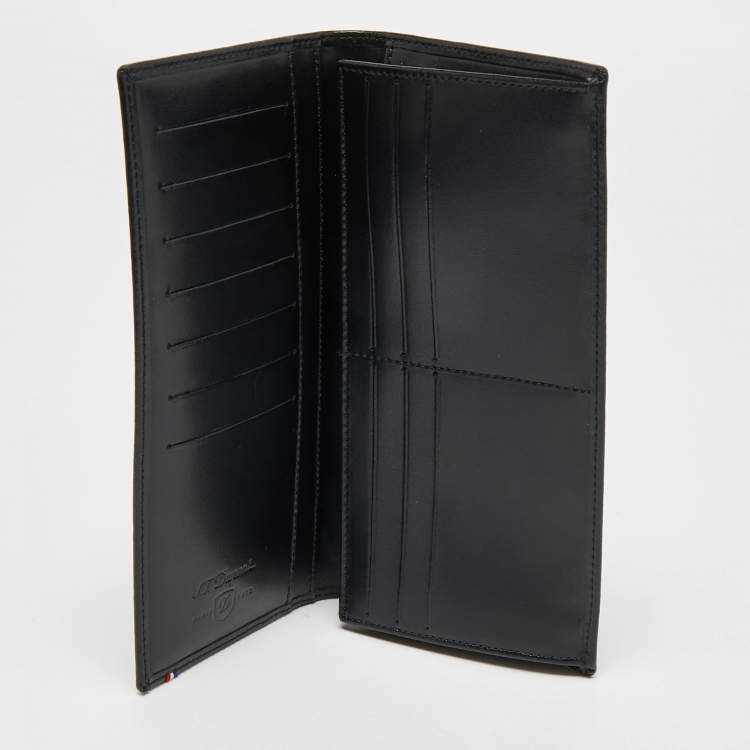 Pre Owned S.T. Dupont Black Leather Bifold Long Wallet