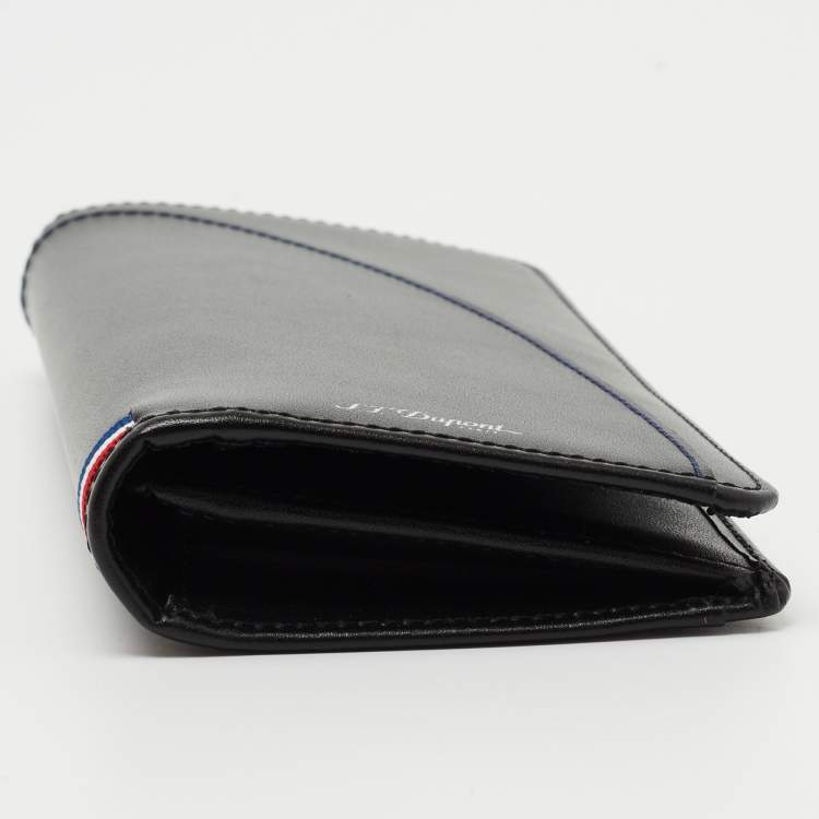 Pre Owned S.T. Dupont Black Leather Bifold Long Wallet