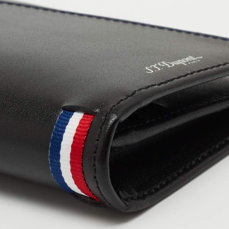 Pre Owned S.T. Dupont Black Leather Bifold Long Wallet