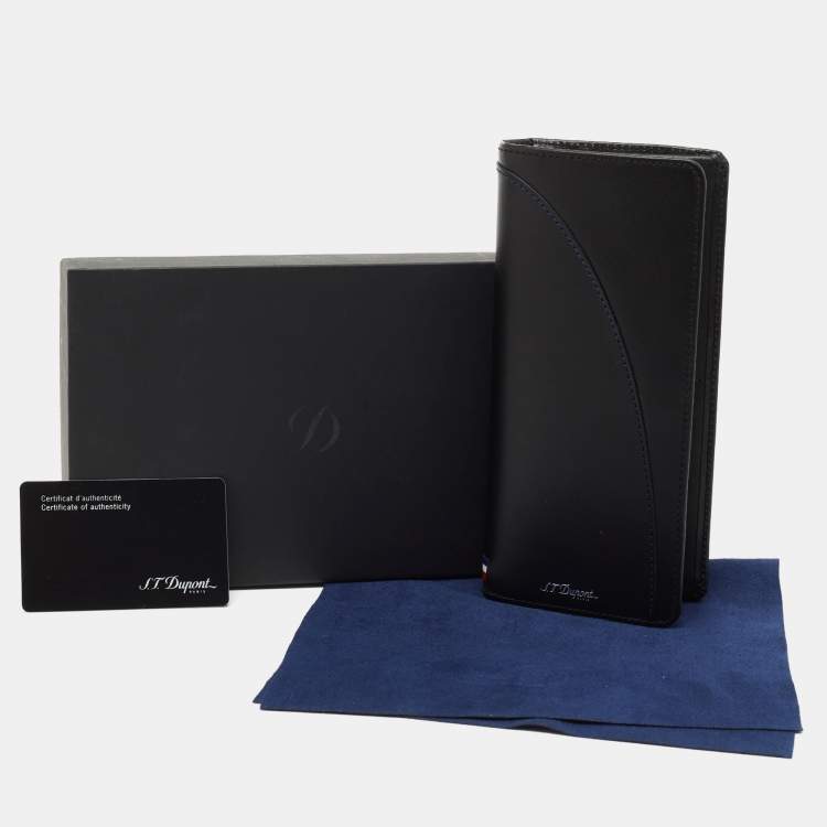 Pre Owned S.T. Dupont Black Leather Bifold Long Wallet