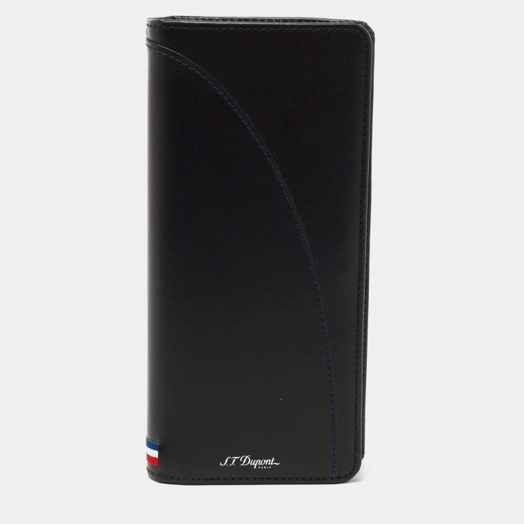 Pre Owned S.T. Dupont Black Leather Bifold Long Wallet