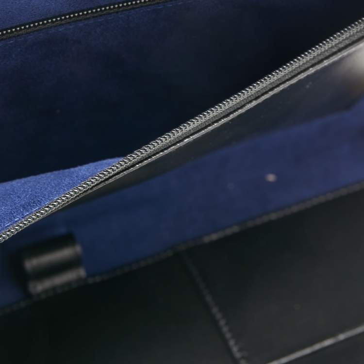 Pre Owned S.T.Dupont Black Embossed Leather Dandy Wristlet Pouch