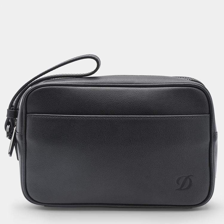 Pre Owned S.T. Dupont Black Leather Clutch