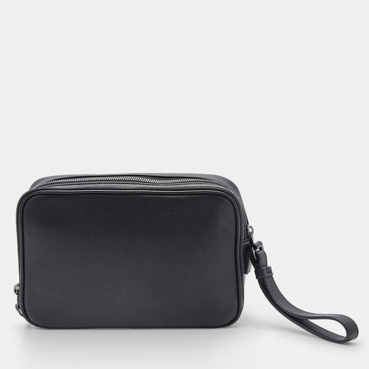 Pre Owned S.T. Dupont Black Leather Clutch