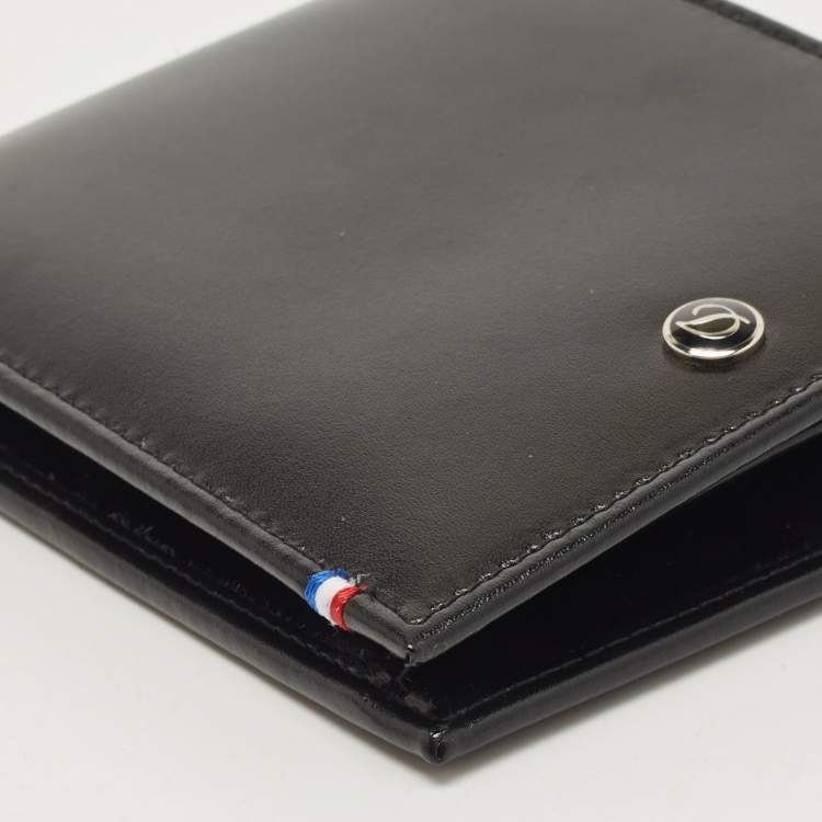 Pre Owned S.T. Dupont Black Leather Bifold Wallet