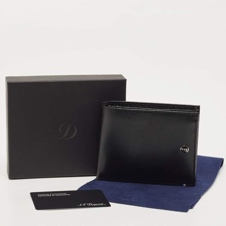 Pre Owned S.T. Dupont Black Leather Bifold Wallet