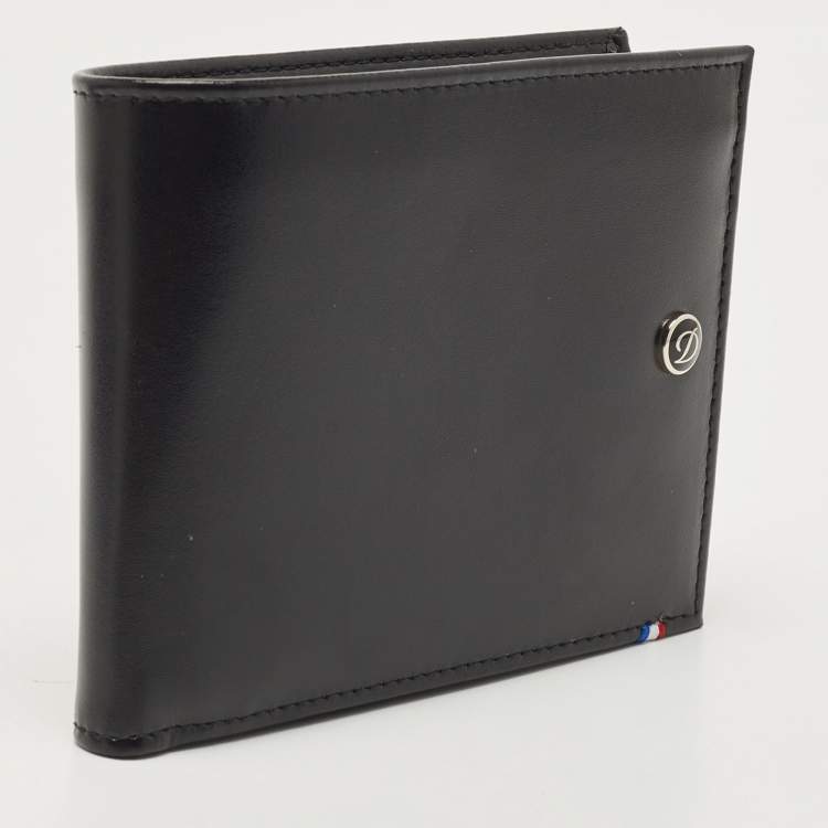 Pre Owned S.T. Dupont Black Leather Bifold Wallet