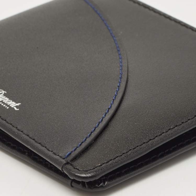 Pre Owned S.t. Dupont Black Leather 8CC Billfold Wallet