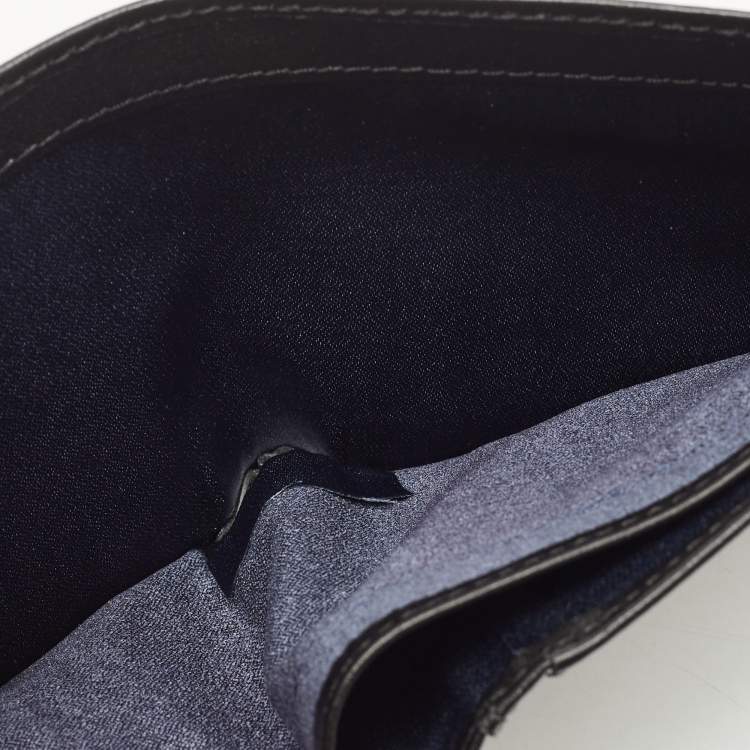 Pre Owned S.t. Dupont Black Leather 8CC Billfold Wallet