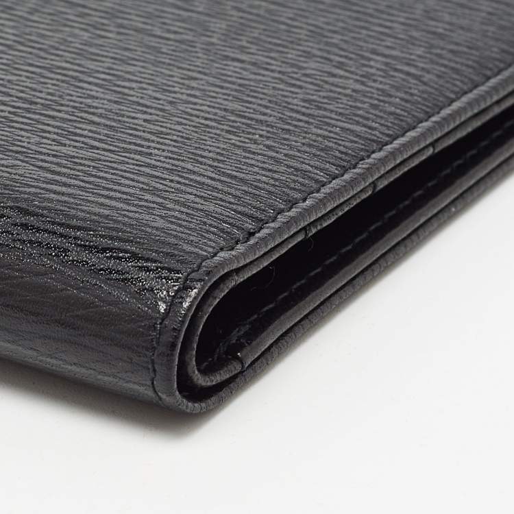 Pre Owned S.T. Dupont Black Textured Leather Bifold Wallet