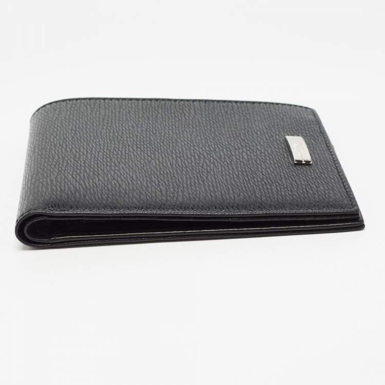 Pre Owned S.T. Dupont Black Textured Leather Bifold Wallet