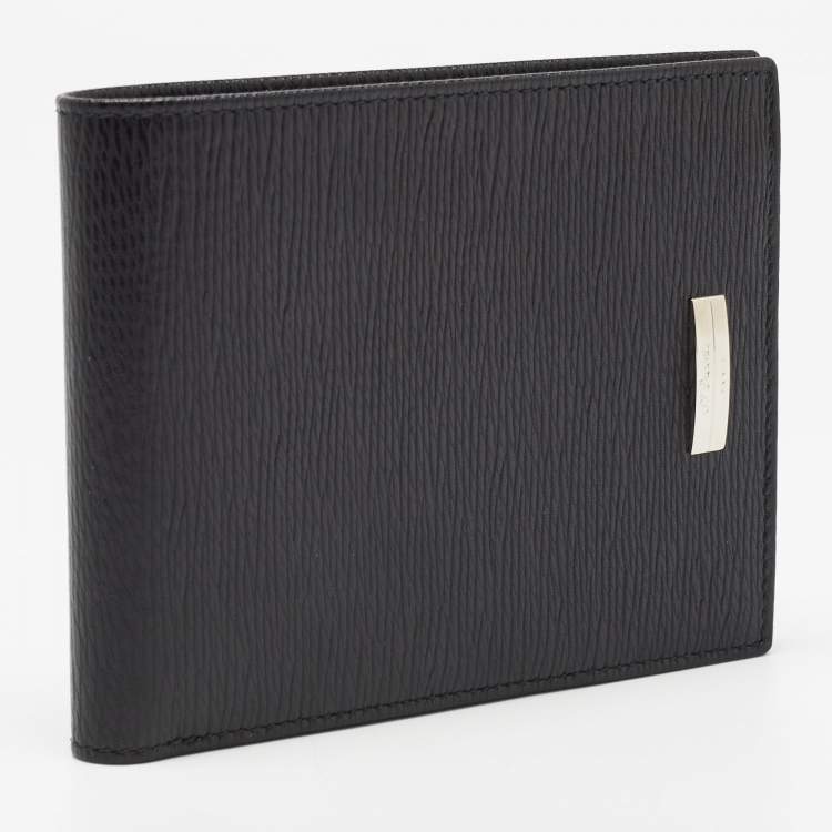 Pre Owned S.T. Dupont Black Textured Leather Bifold Wallet