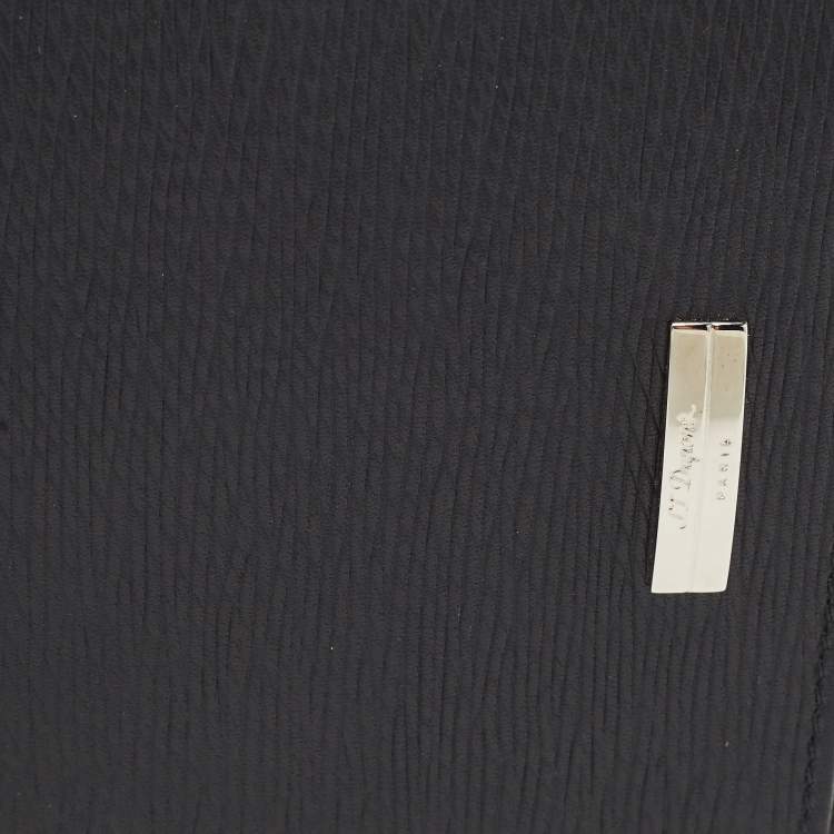 Pre Owned S.T. Dupont Black Textured Leather Bifold Wallet