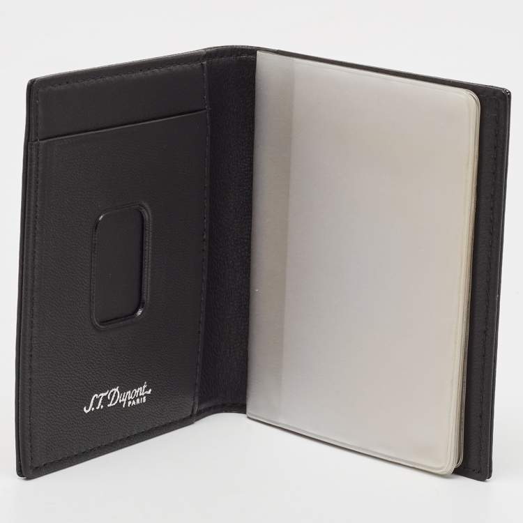 Pre Owned S.T. Dupont Black Leather Business Card Holder