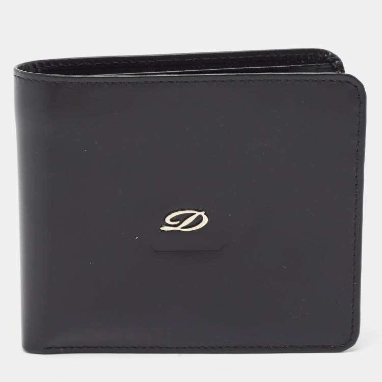 Pre Owned S.T. Dupont Black Leather Bifold Wallet