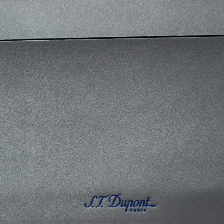 Pre Owned S.T. Dupont Grey Leather Plat Slim Organizer