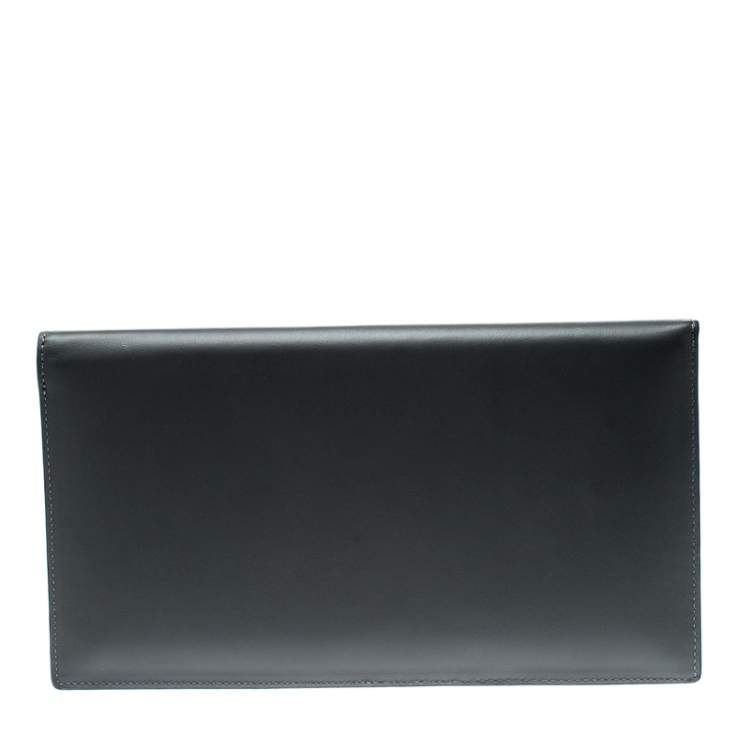 Pre Owned S.T. Dupont Grey Leather Plat Slim Organizer