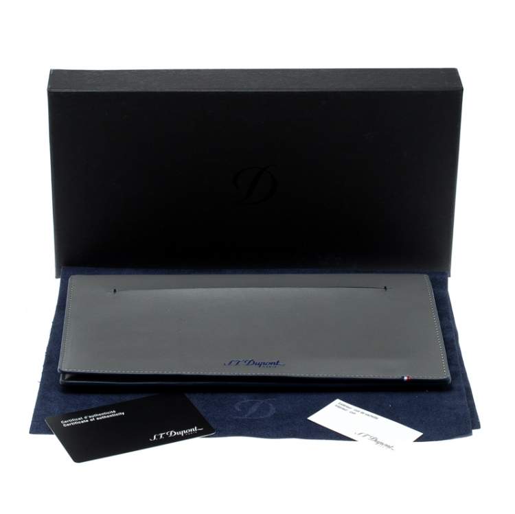 Pre Owned S.T. Dupont Grey Leather Plat Slim Organizer