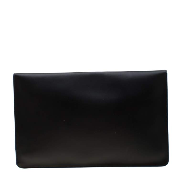 Pre Owned S.T. Dupont Black  Leather Sleeve Slim Pochette