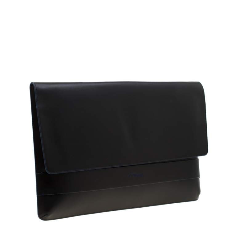 Pre Owned S.T. Dupont Black  Leather Sleeve Slim Pochette