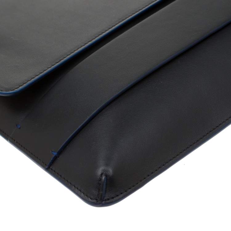 Pre Owned S.T. Dupont Black  Leather Sleeve Slim Pochette