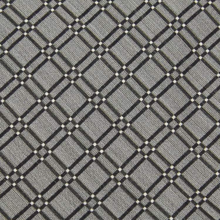 Pre Owned S.T. Dupont Grey Geometric Pattern Tie