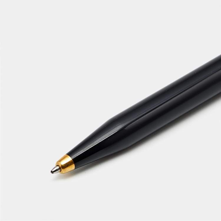 Pre Owned S.T. Dupont Gatsby Black Lacquer Gold Tone Ballpoint Pen