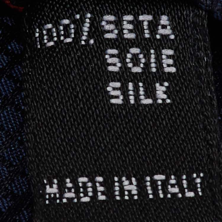 Pre Owned S.T. Dupont Navy Blue Geometric Patterned Silk Jacquard Traditional Tie