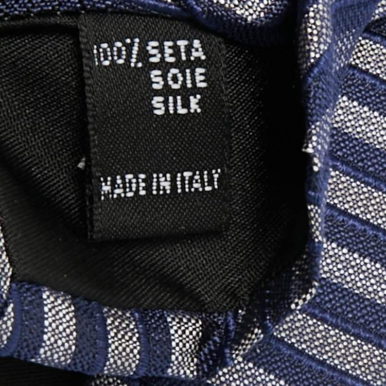 مملوكة مسبقًا S.T. Dupont Blue Diagonal Striped Silk Tie