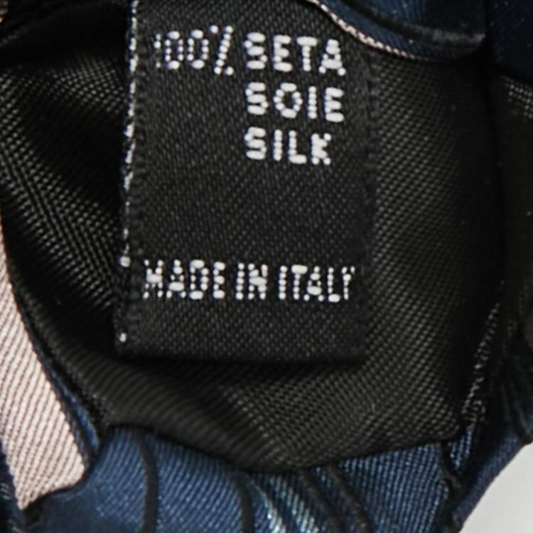 Pre Owned S.T. Dupont Blue Diagonal Striped Silk Tie