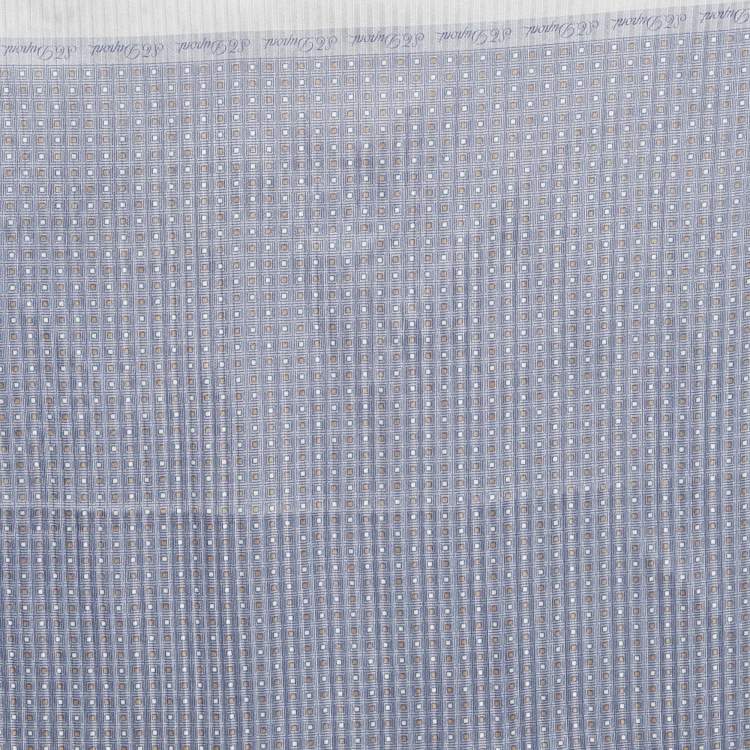 Pre Owned S.T. Dupont Blue Printed Silk Tie Set