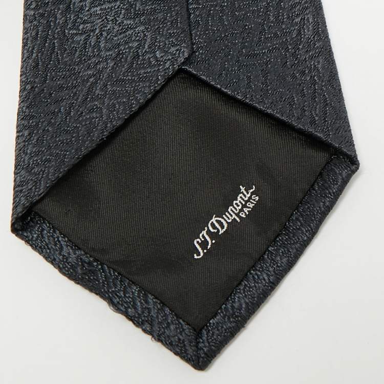 Pre Owned S.T. Dupont Blue Jacquard Traditional Tie 