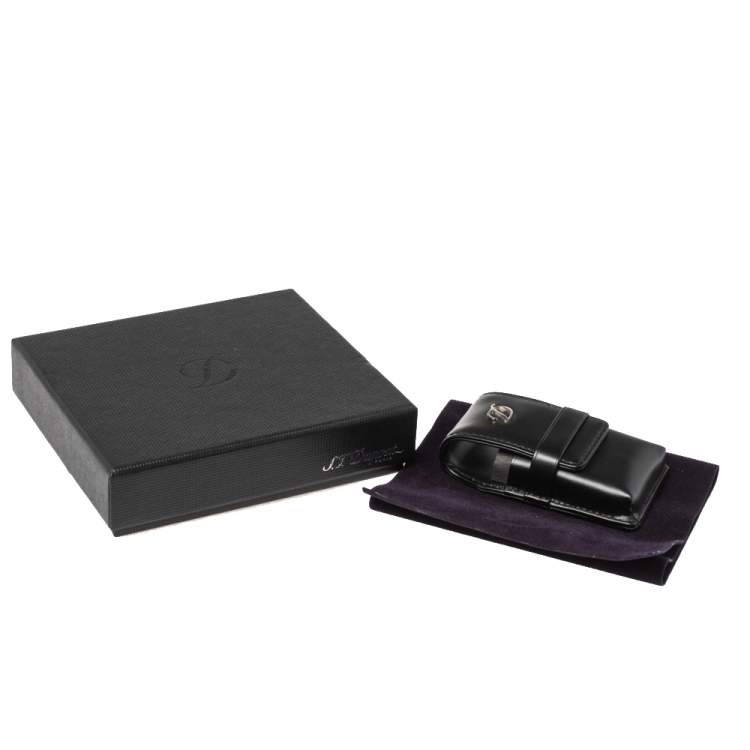 Pre Owned S.T. Dupont Black Leather Line D Lighter Case