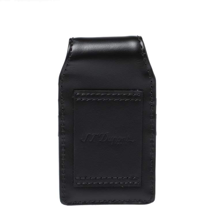 Pre Owned S.T. Dupont Black Leather Line D Lighter Case