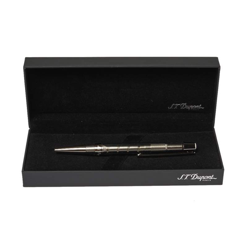 Pre Owned S.T. Dupont Défi Skeleton Clear Composite Gun Metal Finish Ballpoint Pen