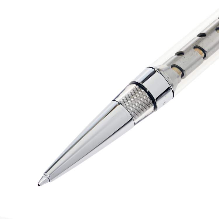 Pre Owned S.T. Dupont Défi Skeleton Clear Composite Gun Metal Finish Ballpoint Pen