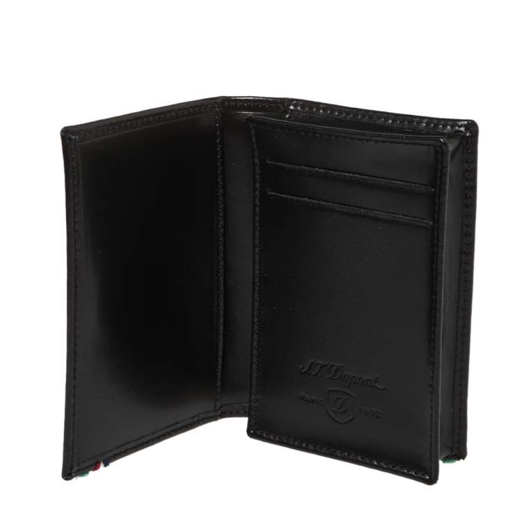 Pre Owned S.T. Dupont Black Line D Leather Card Holder and BallPoint Pen Set