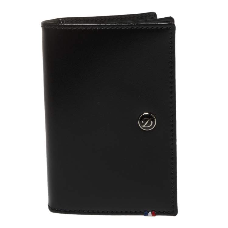 Pre Owned S.T. Dupont Black Line D Leather Card Holder and BallPoint Pen Set