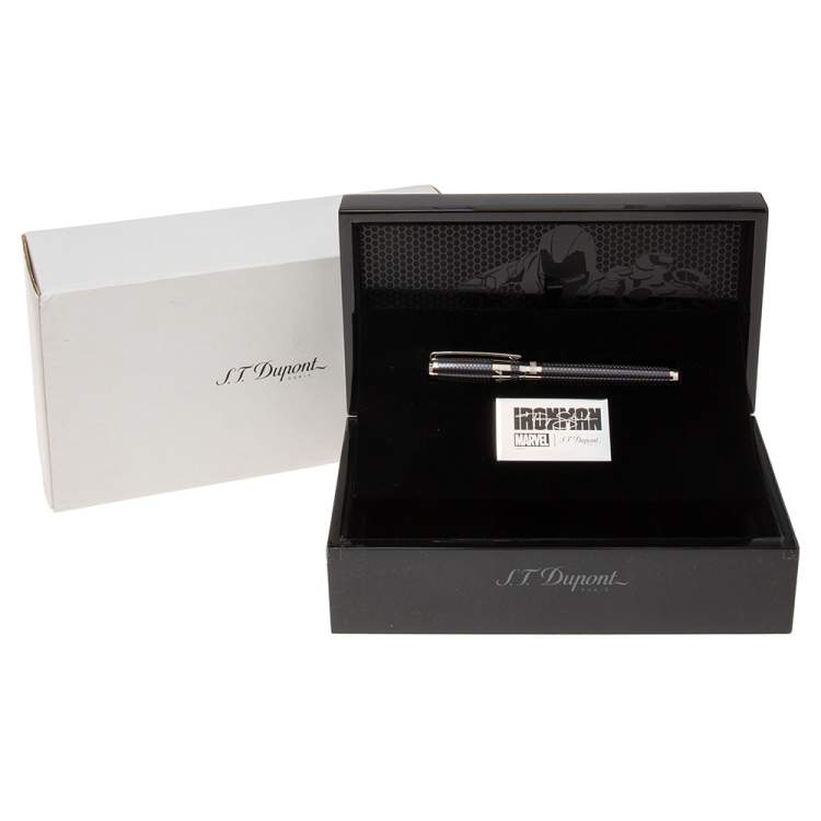 Pre Owned S.T. Dupont Grey Honeycomb Guilloché Tony Stark Limited Edition Rollerball Pen